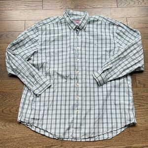 Vineyard Vines Plaid Green Blue Button Up | Whale Shirt | Size XXL